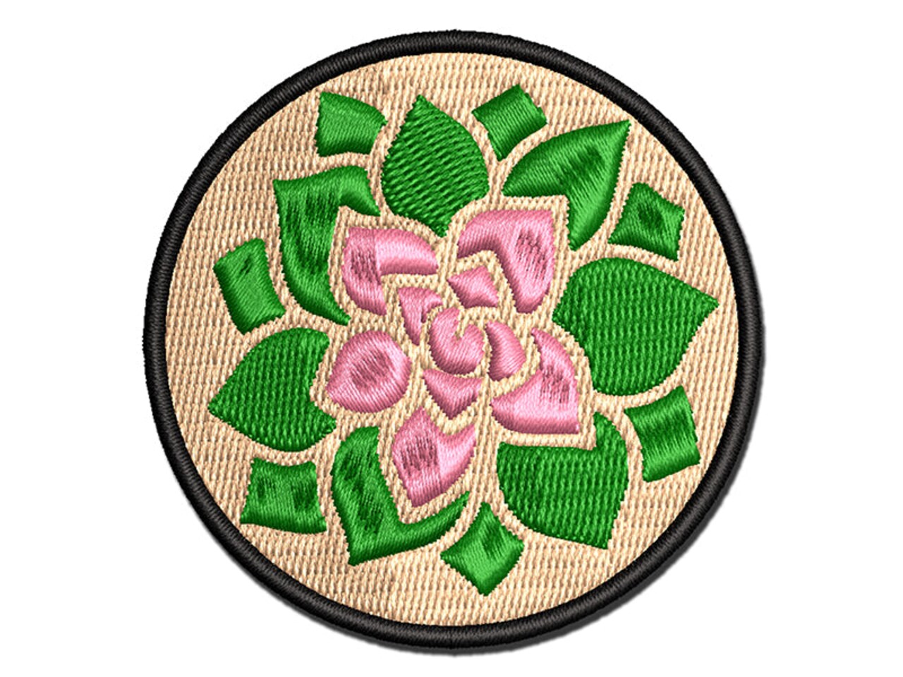 Succulent Plant Multi-Color Embroidered Iron-On or Hook & Loop Patch Applique